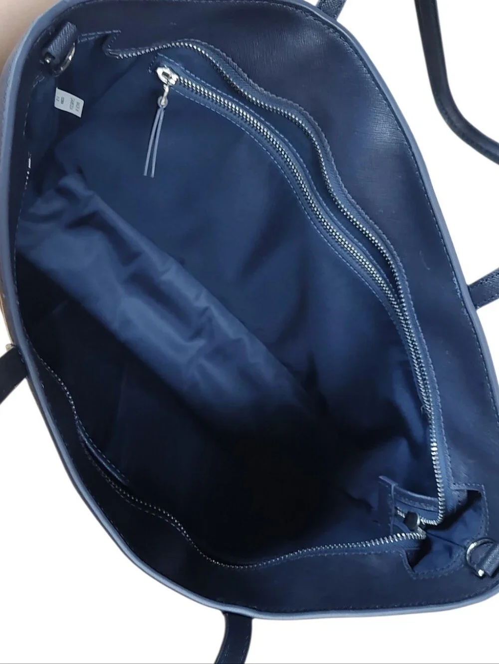 Tory Burch Navy Saffiano Leather Tote Bag